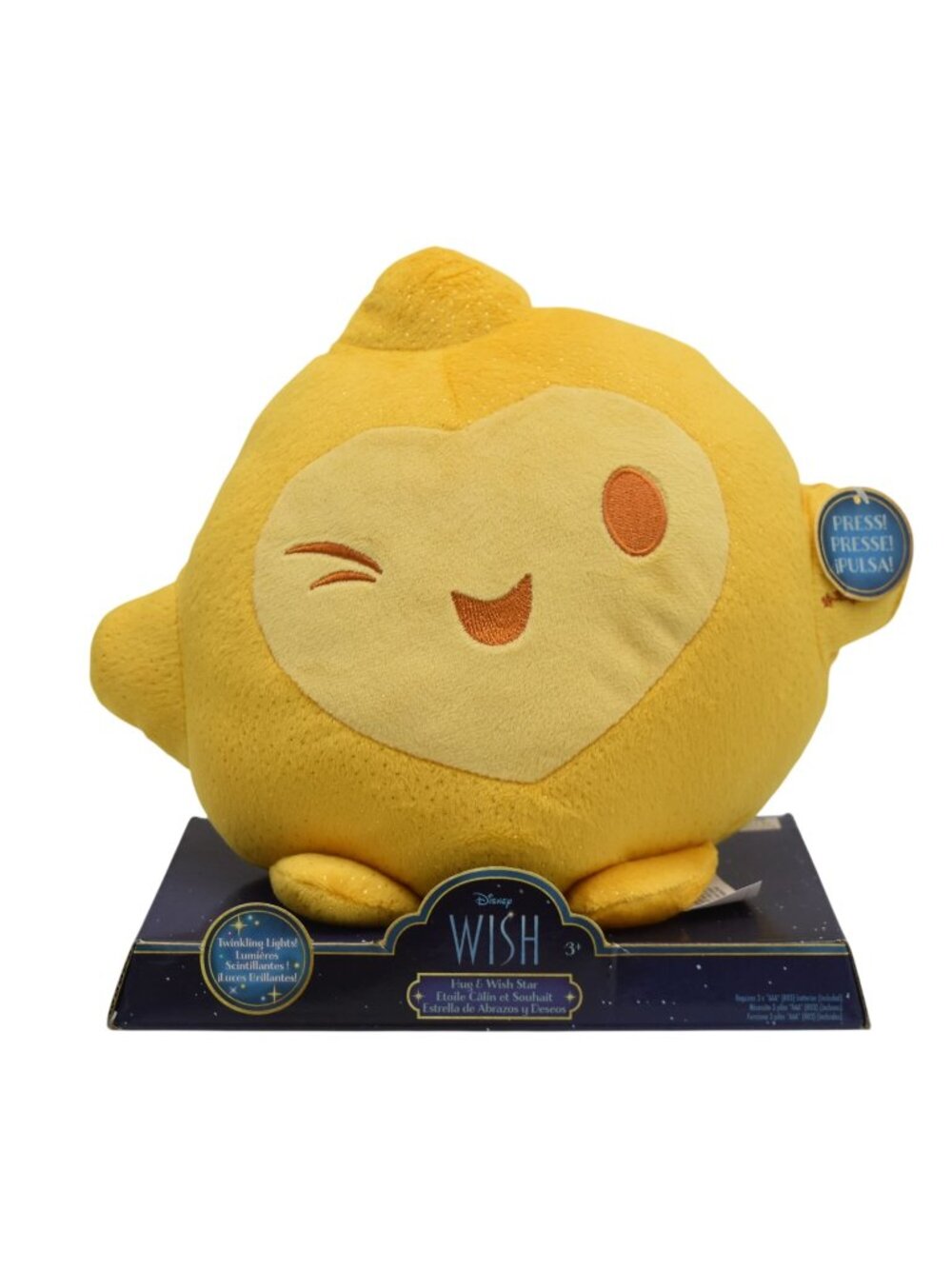 Disney Wish Hug & Wish Star Plush Light Up Toy Twinkling Lights Sounds New
